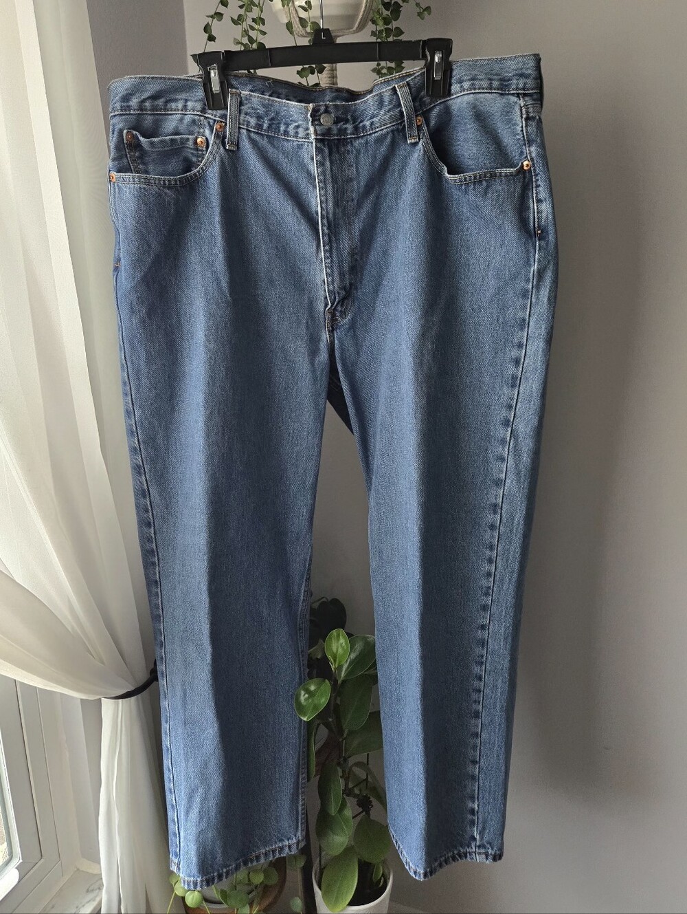 Levis 550 Jeans Mens 44x30 Blue Relaxed Fit Medium Wash 100% Cotton